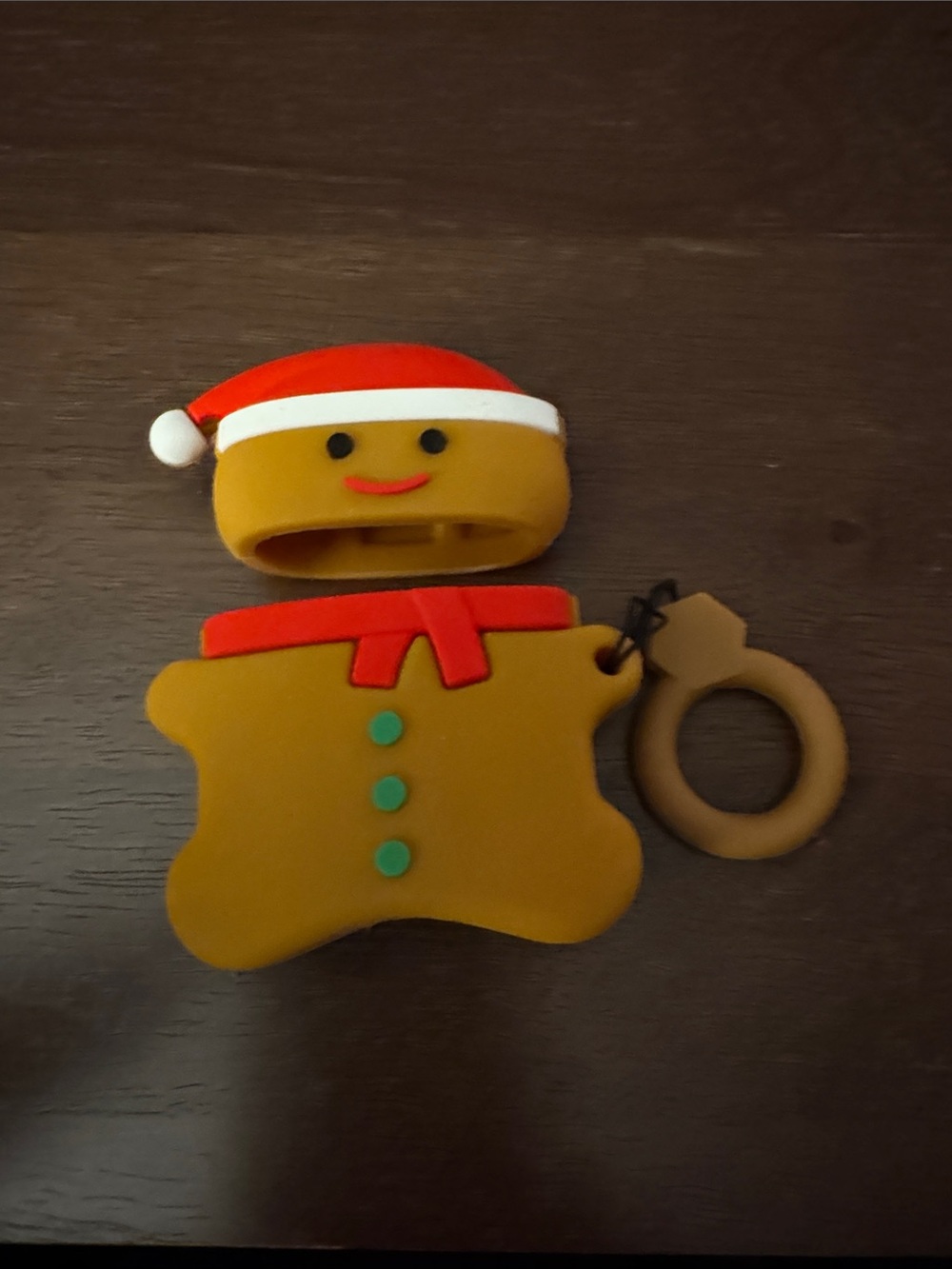 T.J.Maxx Gingerbread Silicone Keychain in Brown, Red, White